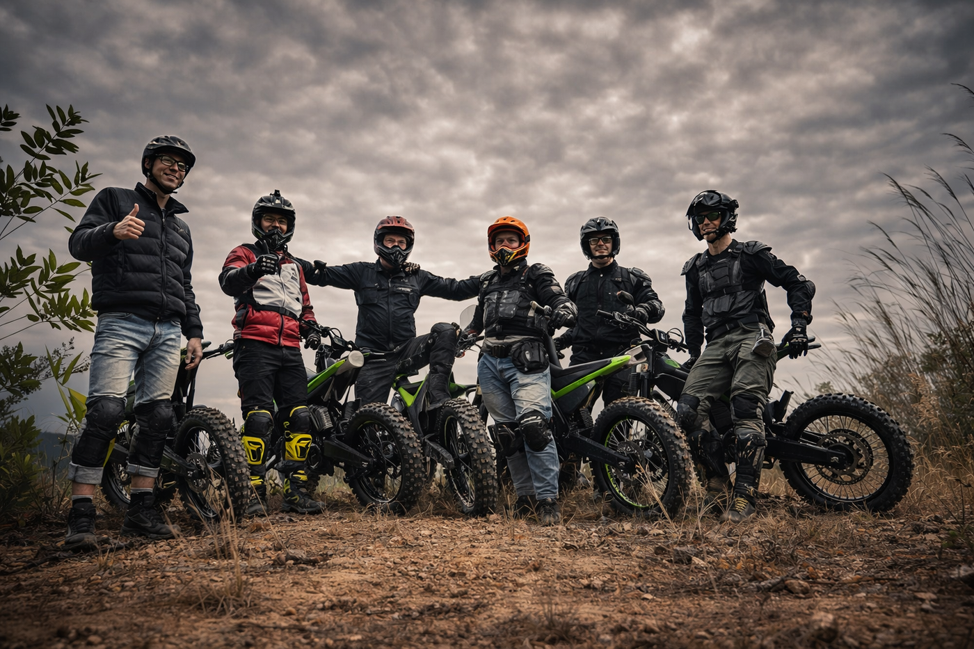 Rider cornering on an off-road test track