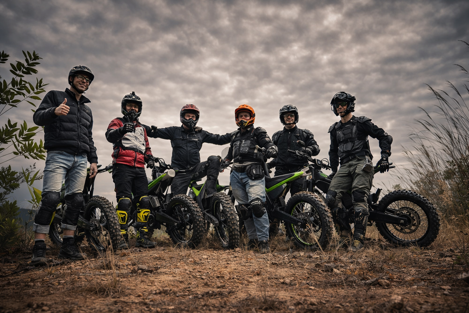 Rider cornering on an off-road test track